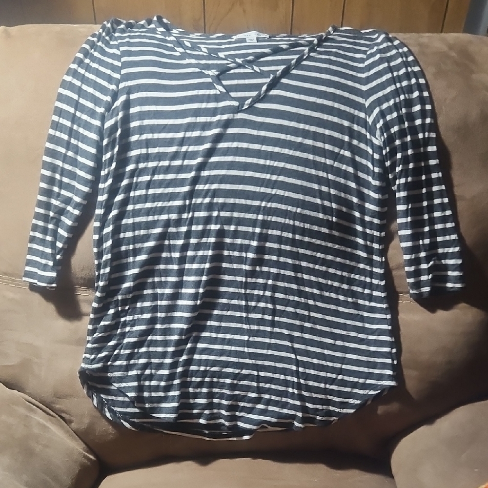 Striped Black and White Women's Top